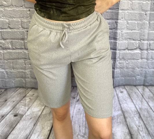 Grey Bermuda Shorts with drawstring